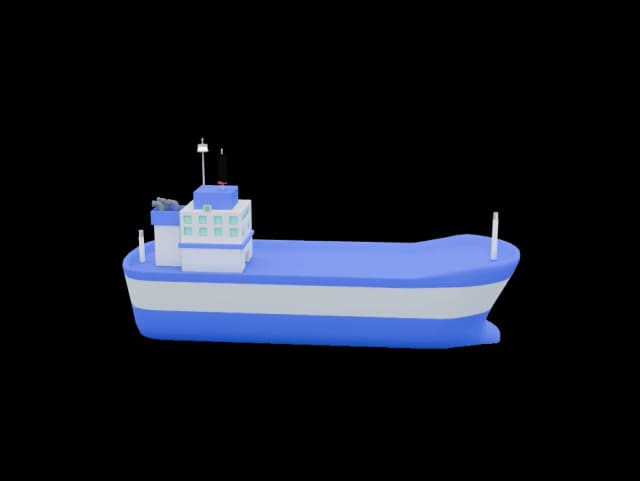 Navire handicapé par son tirant d'eau ou non maître de sa manœuvre (rendu 3D du jeu CapCôtier)