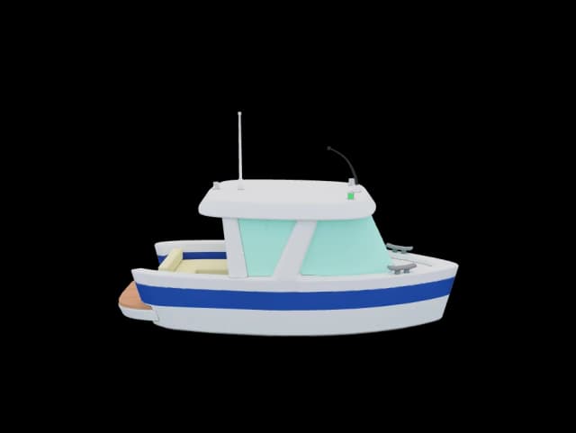 Navire à propulsion mécanique (rendu 3D du jeu CapCôtier)